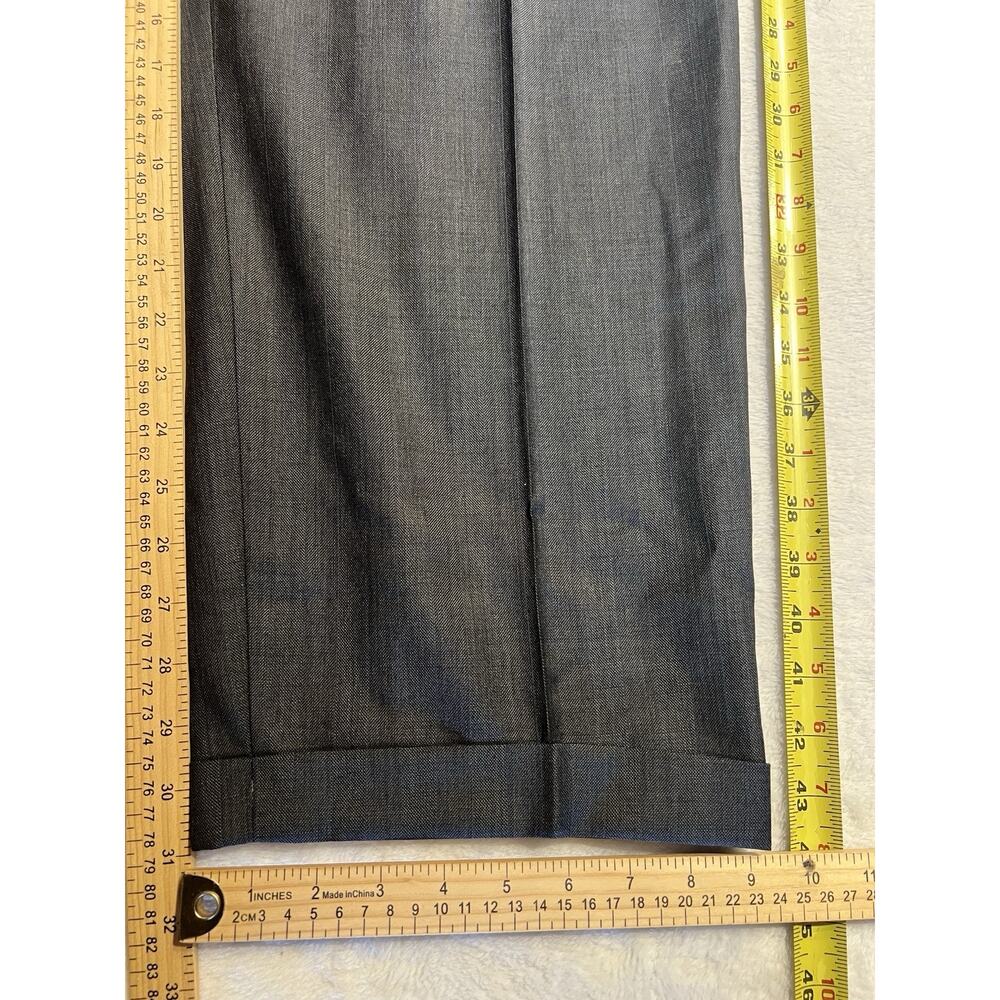 Vito Rufolo Italy Mens 46R 39x31 Gray with Ice Blue Stripe Super 100s Suit Note - Picture 13 of 16